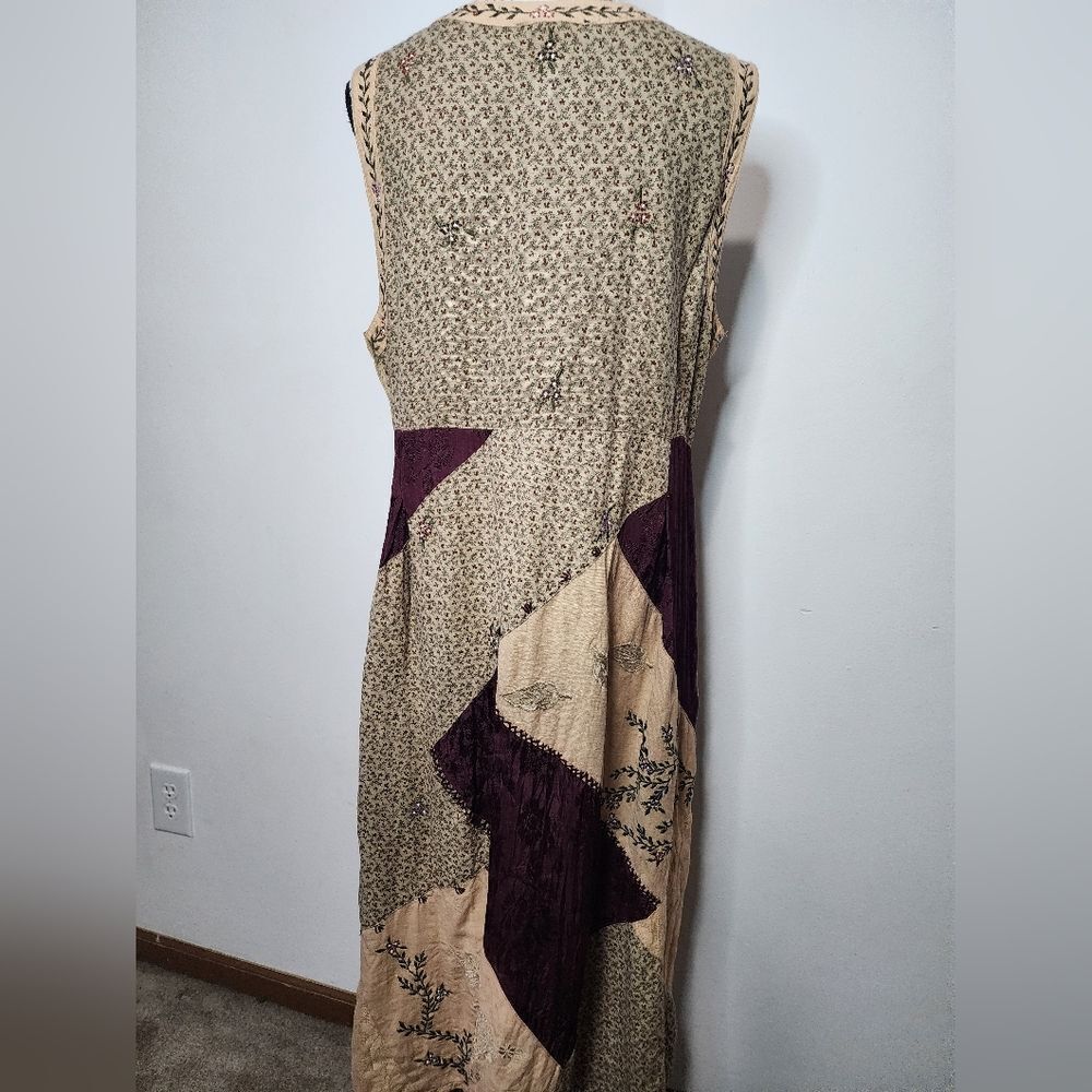 Papy Boez Vintage Patchwork Bohemian Midi Dress size M/L - Picture 5 of 9